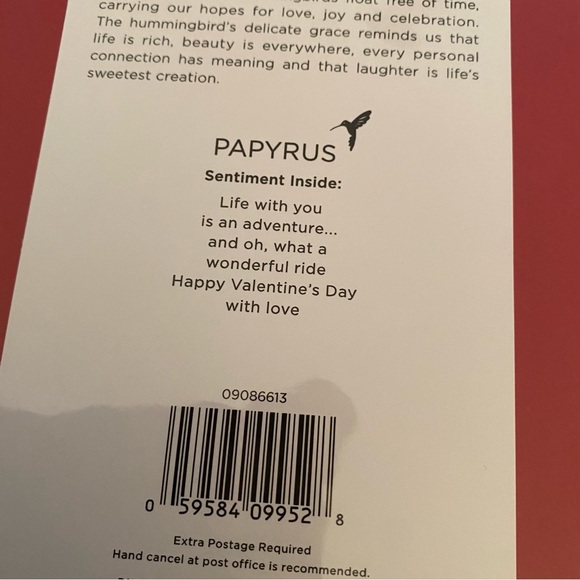 3/$15 NWT Happy Valentine’s Day “LUV U” Papyrus Card.“Life with you is an…” - Picture 4 of 4